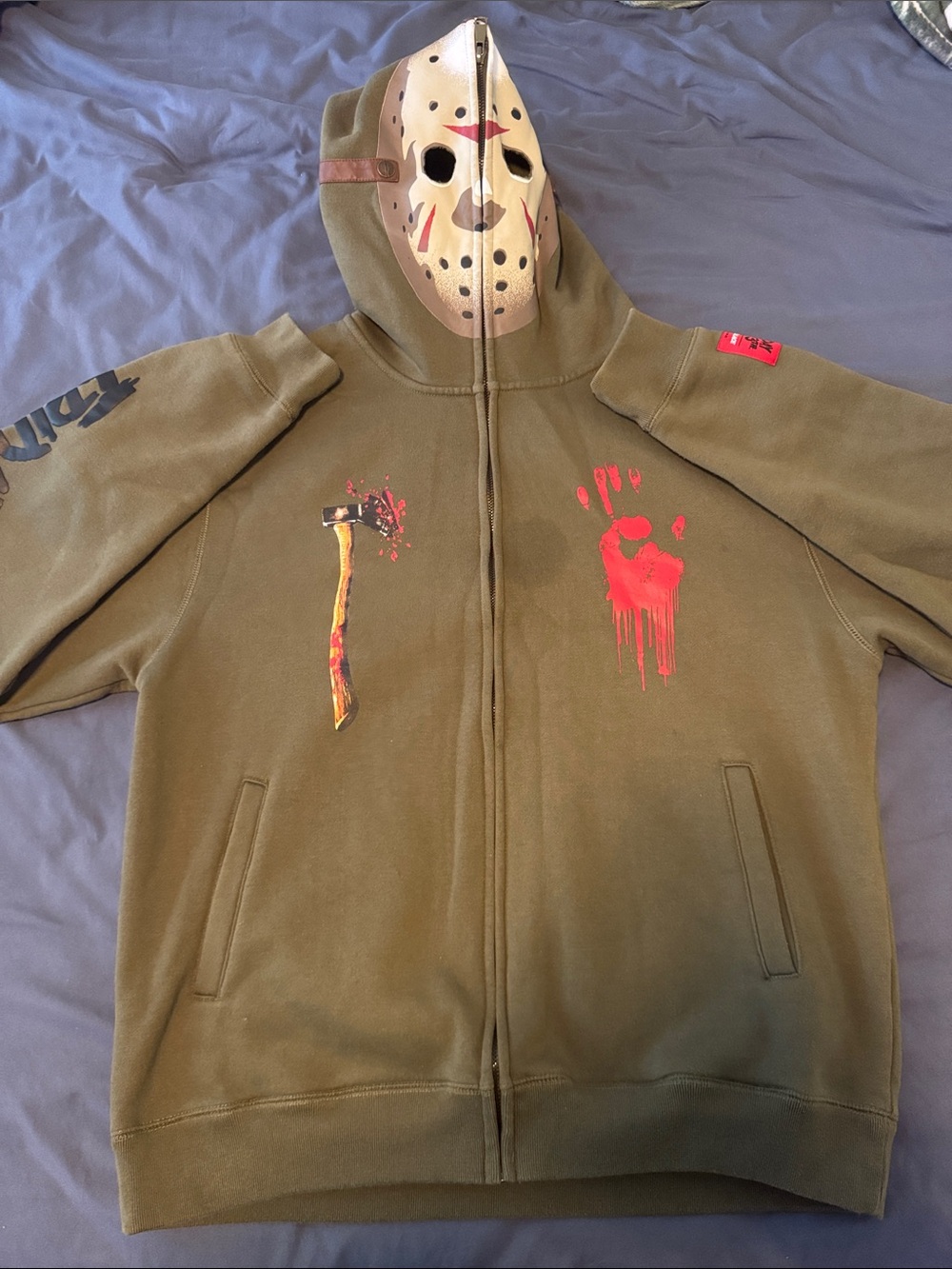 Shoe Palace FRIDAY THE 13th Green Graphic Zip-Up Hoodie